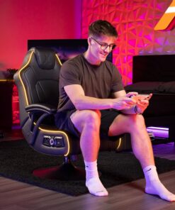 X Rocker Pedestal Gaming Chair, Use with All Major Gaming Consoles, Mobile, TV, PC, Smart Devices, with Armrest, Bluetooth Audio, Headrest Mounted Speakers, Subwoofer, Foldable CXR3 11 91d7O7U33cL