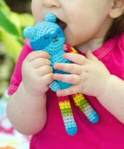 Green Sprouts Animal Friend Rattle Made from Organic Cotton | Encourages Whole Learning The Healthy & Natural Way | Crocheted by Hand, Soft & Flexible, Playful Rattle Sound Pink 23 91d7c ef19L 1