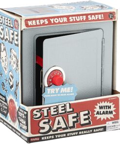 Schylling Brand Classic 9" Steel Safe Bank with Alarm - Retro Treasure Box with Combination Lock - Ages 5 to 10, Multi 9 91dEARk9SL