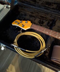 GLS Audio Instrument Cable - Amp Cord for Bass & Electric Guitar - Straight to Right Angle 1/4 Inch Instrument Cable - Brown/Yellow Braided Tweed, 10ft 10 Ft. Right-Angle Gold 37 91dExZJ8aEL