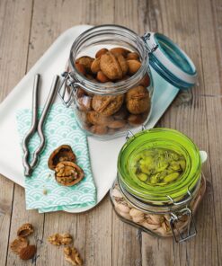 Bormioli Rocco Fido Square Jaw with Blue Lid, 33-3/4-Ounce, 33.75 Ounce, Clear 12 91dHGfRDDvL