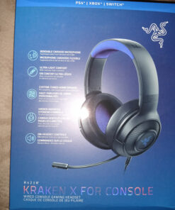 Razer Kraken X Ultralight Gaming Headset: 7.1 Surround Sound - Lightweight Aluminum Frame - Bendable Cardioid Microphone - for PC, PS4, PS5, Switch, Xbox One, Xbox Series X|S, Mobile - Black/Blue Classic Black/Blue 33 91dHbicceyL