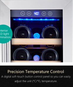 Kalamera Mini Fridge 18 Bottle - 12 inch Wine Cooler Refrigerator, Built-in or Freestanding, with Stainless Steel & Double-Layer Tempered Glass Door, and Temperature Memory Function Wine Fridge 12Inch/18 Bottles 13 91dMdUCCbHL