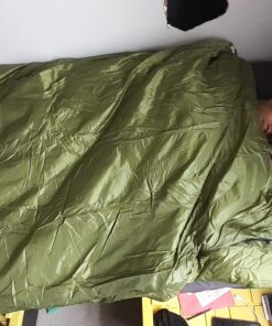 ECOOPRO Warm Weather Sleeping Bag - Portable, Waterproof, Compact Lightweight, Comfort with Compression Sack - Great for Outdoor Camping, Backpacking & Hiking-83 L x 30" W Fits Adults Olive green 33 91dNTG bZL