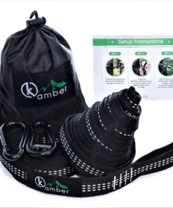 Kamber Hammock Straps – Two Extra Long 10ft Hammock Straps with Precision Adjusting Buckles and Heavy-Duty Carbon Steel Carabiners, Triple Stitched Non-Stretch Polyester Straps, Holds 1500Lbs 14 91dVSaPMvPL