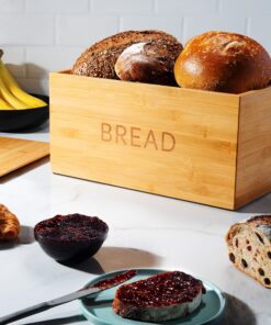 Francois et Mimi Pure Bamboo Oversized Large Capacity Bread Box, Bread Bin, Food Storage Bin (Retro) Retro 8 91dfMwkcjrL