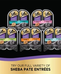 SHEBA PERFECT PORTIONS Cuts in Gravy Adult Wet Cat Food Tray, Delicate Salmon and Tender Whitefish & Tuna Entrée, Twin-Pack - 12 Count (Pack of 2) 12 Count (Pack of 2) 26 91dj7DXfkkL