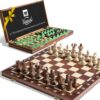 Wegiel Handmade European Ambassador Chess Set - Wooden 21 Inch Beech & Birch Board with Felt Base - Carved Hornbeam & Sycamore Wood Chess Pieces Ambassador - Brown 27 91djwQChSGL