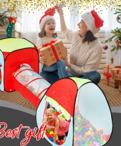 Kiddey Tunnel and Ball Pit Play Tent | 3pc Pop Up Toddler Gym Tunnels with Tents for Kids, Toddlers, Infants Boys & Girls | Indoor & Outdoor Gift Game | Baby Crawling Pits for Playground 3 Pc. Play Tent 20 91dkaIoQxqL