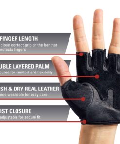 Harbinger Women's Pro Gloves with Vented Cushioned Leather Palm for Weightlifting, Training, Fitness, and Gym Workouts Black/Pink Medium 8 91dlwSKmlTL