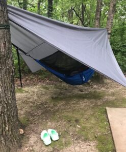 Oak Creek Lost Valley Camping Hammock. Bundle Includes Mosquito Net, Rain Fly, Tree Straps, Compression Sack. Weighs Four Pounds, Perfect for Camping. Lightweight Nylon Single Hammock. 40 91dmqkAxgcL