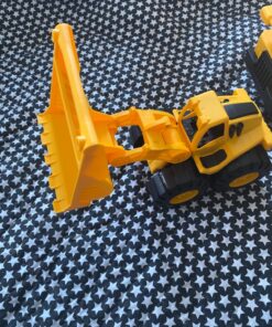 Amazon Basics Toy Construction Vehicle Set, Dump Truck and Bulldozer, Indoor/Outdoor, 10-Inch, Pack of 2, Yellow, 10.25" x 12" x 5.75" 57 91doUOQEwUL