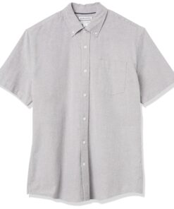 Amazon Essentials Men's Regular-Fit Short-Sleeve Pocket Oxford Shirt XX-Large Grey 12 91drINFxxEL