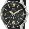 Casio Men's 'Edifice' Quartz Stainless Steel and Leather Watch, Color:Black (Model: EFR-553L-1BVCF) 9 91e0bt22lhL