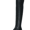 Stuart Weitzman Women's Reserve Tall Boots 4 Black Nappa/Stretch Gabardine 5 91e19IX4mL