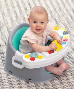 Infantino Music & Lights 3-in-1 Discovery Seat and Booster - Convertible, Infant Activity and Feeding Seat with Electronic Piano for Sensory Exploration, for Babies and Toddlers, Teal 31 91e2NCgLJ7L