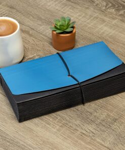 Smead Two-Way Handy Organizer File, 21 Pockets, Alphabetic (A-Z) and Monthly (Jan-Dec), Flap and Elastic Cord Closure, Blue/Black (70506) 13 91e8igF4q L