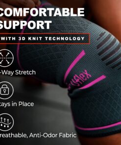 UFlex Athletics Knee Compression Sleeve Support for Women and Men - Knee Brace for Pain Relief, Fitness, Weightlifting, Hiking, Sports Medium Red 28 91e8qNZ3u1S