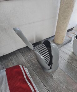 Petmate Scoop N' Hide Cat Litter Scoop with Discreet Litter Scoop Holder, Brushed Nickel 45 91eH6FburzL