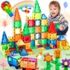 cossy 120Pcs Magnet Tiles Magnetic 3D Building Blocks Set Educational Construction Toys for 3+ Year Kids with Stronger Magnets, Rivets-Fastened, Educational, Recreational, Conventional 120 27 91eKfNZ3NvL