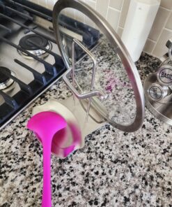 Yummy Sam Pot Lid Holder and Spoon Rest, Stainless Steel Utensils Lid Spoon Holder Ladle Rest Pot Lid Rack Shelf Stand Holder Multifunctional Storage Rack Stove Organizer (Silver) 33 91eOcSkdj7L