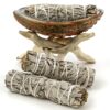 Premium Bundle with 5 Inch or Larger Abalone Shell, Natural Wooden Tripod Stand, and 3 California White Sage Smudge Sticks for Incense Burning, Home Fragrance, Energy Clearing, Yoga, Meditation 5 Inches 47 91ePbbykDcL
