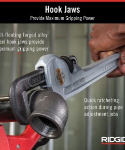 RIDGID 31100 Model 818 Aluminum Straight Pipe Wrench, 18-inch Plumbing Wrench One Size 18 91eSybxWPXL