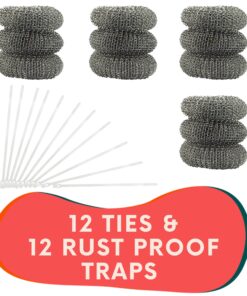 Alternative view of 12 Pack of Washing Machine Lint Traps. Comes with 12 Ties. Attach to Your Washer Sink Hose and Allow the Metal Mesh Trap to Filter the Laundry Water. Stainless Steel and Rust Proof.