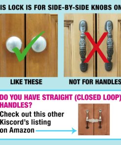 Kiscords Baby Safety Cabinet Locks for Knobs Child Safety Cabinet Latches for Home Safety Strap for Baby Proofing Cabinets Kitchen Door RV No Drill No Screw No Adhesive (Black) 20 91eW31N10dL