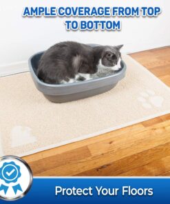 PET MAGASIN Cat Litter Mat (2-Mat Set) - Soft and Durable Pet Litter Mats for Cats, Dogs, and Puppies - One Big (24.5'' x 16.5'') and One Small (15.5'' x 12.5) Medium 28 91eapJIBVQL