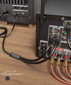 KabelDirekt – RCA/Phono Y Cable – 10ft Long – 1 to 2 RCA/Phono, Stereo Audio Cable (Coax Cable, RCA/Phono Male/Male Plugs, Analog/Digital, Adapter for subs/amps/Hi-Fis/Home Theater/receivers, Black) 10 feet 11 91eehkJpx3L