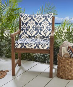 Alternative view of Sorra Home Indoor or Outdoor Deep Seating Cushion & Pillow Set with Corded Edges, 1 Count (Pack of 1), Rivoli Indigo