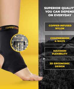 CopperJoint Arch Support for Plantar Fasciitis Relief - Ankle Compression Sleeve for Foot Pain Relief and Achilles Tendon Support - Breathable Copper Infused Nylon (Medium) Medium 27 91elsItsHML