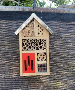 Niteangel Natural Wooden Insect Hotel, Garden Insect House for Ladybugs, lacewings, Butterfly, Bee, Bug 10 x 6 x 3.4 inch Red 28 91enUaMlbaL