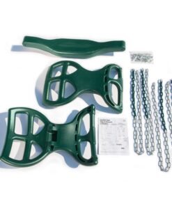 Swing-N-Slide WS 3452 Heavy Duty Two Person Dual Glider Swing, with Coated Chains to Prevent Pinching, 18" W x 25 in H x 40" L, Green 12 91f hudE9L