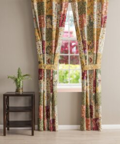 Greenland Home Antique Chic Authentic Patchwork Curtain Panel Set, 84 x 84 inches, Includes Two (2) 42 W x 84 L Panels Multi Color Panel Pair 11 91f19E7v NL