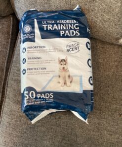 American Kennel Club Scented Puppy Training Pads with Ultra Absorbent Quick Dry Gel – 22 x 22 Puppy Pads - Fresh Scented - Pack of 50 22" x 22" - Pack of 50 29 91fAcmuJVFL