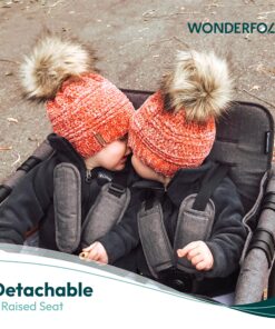 WONDERFOLD W4 Original Quad Stroller Wagon Featuring 4 High Face-to-Face Seats with 5-Point Harnesses, Easy Access Front Zipper Door, and Removable UV-Protection Canopy, Black W4_Original 31 91fB NsBWL