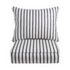 Sorra Home Indoor or Outdoor Sunbrella Deep Seating Cushion & Pillow Corded Edges, 2 Piece Set, Lido Indigo 15 91fGHsOtOwL
