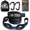 Pro Venture Hammock Straps and Carabiners Set | 22 Feet Total, 44+2 Loops | 1200lbs Breaking Strength (500lbs Rated) | Non-Stretch, Lightweight, Portable - Quick Setup | Heavy Duty, Tree Friendly 11 Feet. Blue 6 91fMZmRW4 S