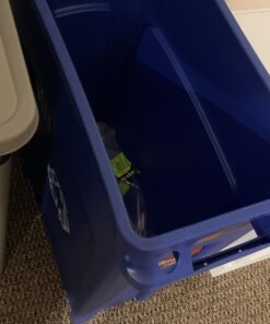 Rubbermaid Commercial Products Slim Jim Plastic Rectangular Recycling Bin with Venting Channels, 23 Gallon, Blue Recycling (FG354007BLUE) 1 37 91fO1u KNuL