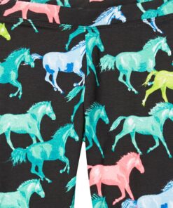 Amazon Essentials Girls and Toddlers' Leggings (Previously Spotted Zebra), Multipacks 4 Black/Pink/White/Horses X-Large 10 91fW3uZ8J1S