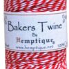 Hemptique Cotton Baker's Twine Spool 2-Ply 410', Red/White
