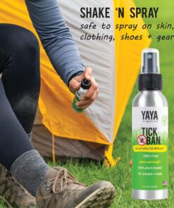 Yaya Organics Tick Ban | Extra Strength Tick Repellent Made with Essential Oils and All Natural, DEET Free Ingredients | Proven Effective, Safe for Adults, Kids and Dogs | 4 Ounce 2 Pack 12 91fcD45ThoL