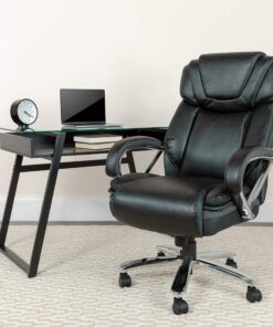 Alternative view of Flash Furniture Hercules Series High-Back Swivel LeatherSoft Office Chair with Extra Wide Seat, Ergonomic Executive Chair with Headrest and Adjustable Height, Black