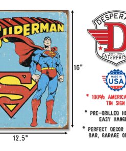 Alternative view of Desperate Enterprises MS1335 Superman Tin Sign 12 x 16in, Multi-Colored