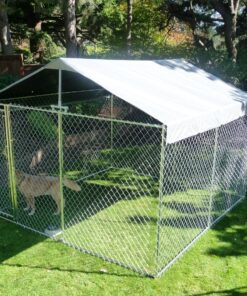 WeatherGuard Universal Extra Large All Season Waterproof Dog Kennel Cover & Roof - For ALL 10ft. X 10ft. Outdoor Cages and Pens 5 91fou ZylCL