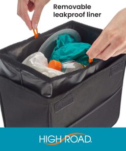 High Road TrashStand Car Trash Can with Weighted Bottom, Lid and Removable Leakproof Lining for the Front Seat, Back Seat or Trunk 11 91fyBVjDYVL