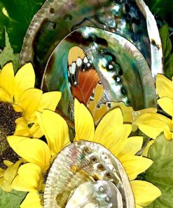 Premium Polished Abalone Shell, Large, 5-6 inches, with Wooden Stand, for Smudging, Cleansing, Home Decor, Gift Box. 100% Natural Colour - Sustainably Sourced by Ocean Shell Studios New Zealand 5-6" Polished Shell + Stand 18 91fzkTYh71L