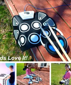 Rock And Roll It – Drum. Roll Up Portable Drum Set for Kids & Adults. Drum Practice Pad Kit for Beginners. Electronic Silicone Drum Practice Pad | Pedals | Drum Sticks 8 91g7Wyl42L